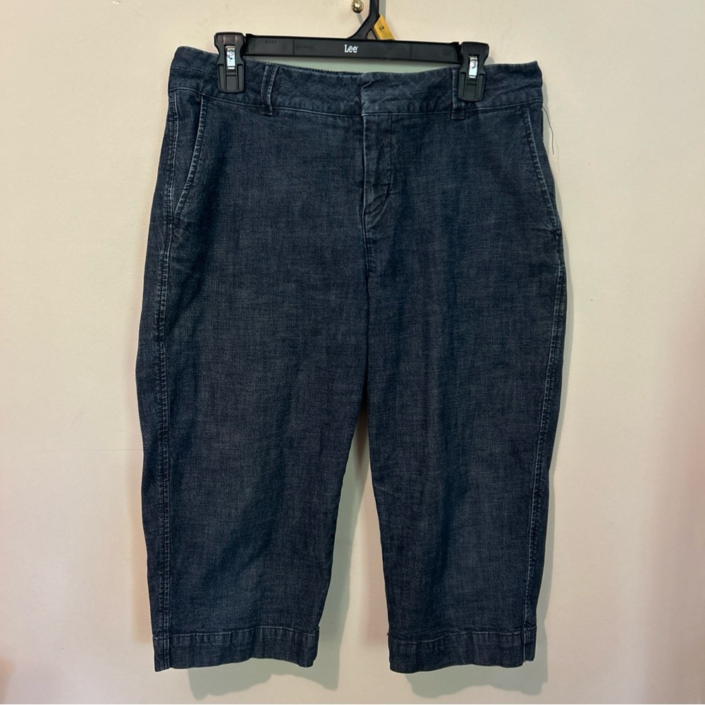 Coldwater Creek Capris Women’s 12P Chambray Denim Blue Straight Leg Classic Fit